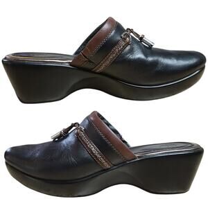 Ariat Black Brown Leather Clogs Mules Shoes Western Equestrian Horse Style 9 B